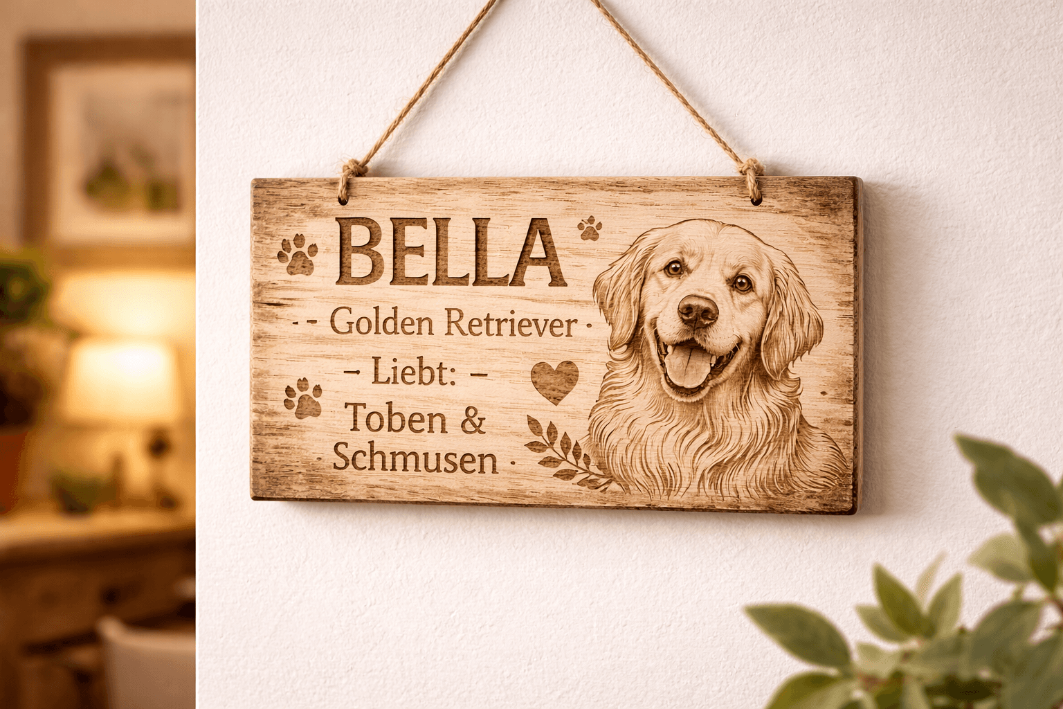 Gedenktafel für Haustiere — aus Holz