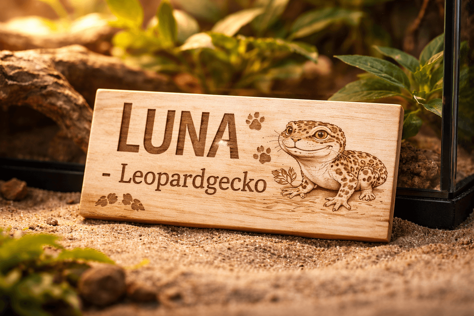 Terrarium-Schild personalisiert